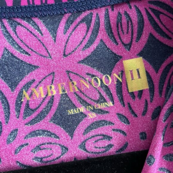 AmberNoon II By Dr. Erum Ilyas Sz XS Berry Tile Half-Zip Swim Cover-Up Dress NWT - Picture 9 of 14